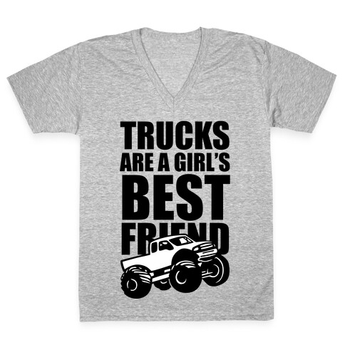 Trucks Are A Girl's Best Friend V-Neck Tee Shirt