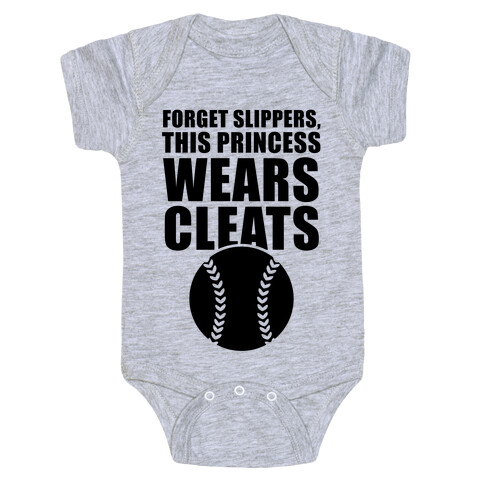 This Princess Wears Cleats (Softball) Baby One-Piece
