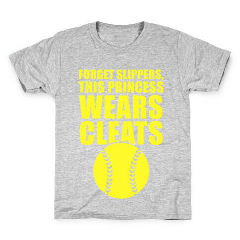 This Princess Wears Cleats (Softball) Kids T-Shirt