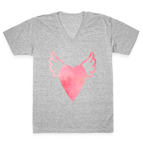 Heart Wings V-Neck Tee Shirt