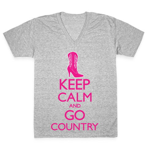 Keep Calm and Go Country V-Neck Tee Shirt