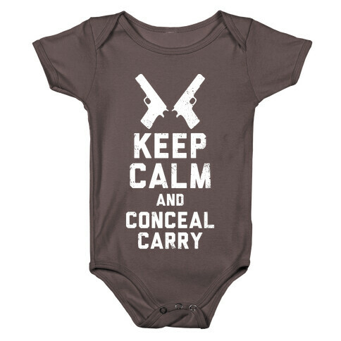 Keep Calm and Conceal Carry (White Ink) Baby One-Piece