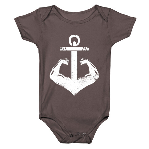 Swole Anchor (White Ink) Baby One-Piece