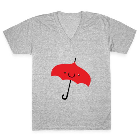 Red Umbrella V-Neck Tee Shirt