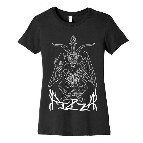 Pizza Baphomet Womens T-Shirt