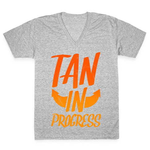 Tan In Progress V-Neck Tee Shirt