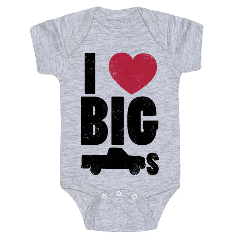 I Heart Big Trucks Baby One-Piece