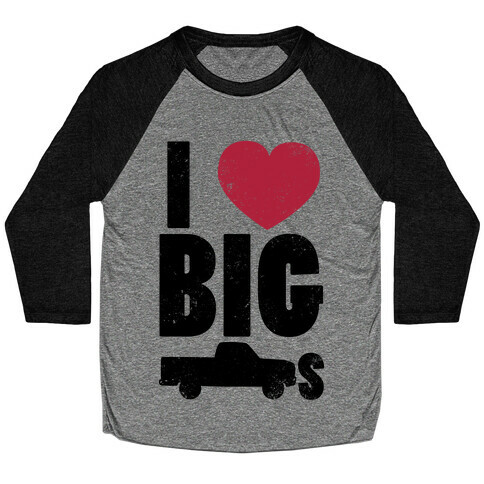 I Heart Big Trucks Baseball Tee