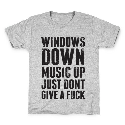Windows Down, Music Up Kids T-Shirt