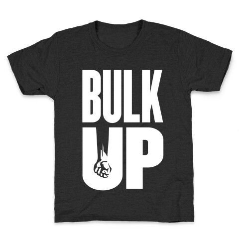 Bulk Up (White) Kids T-Shirt