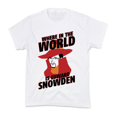 Where In The World Is Edward Snowden Kids T-Shirt