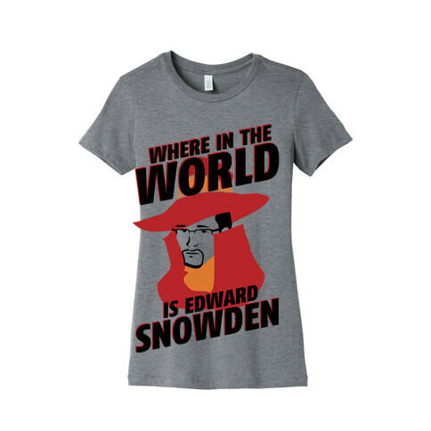 Where In The World Is Edward Snowden Womens T-Shirt