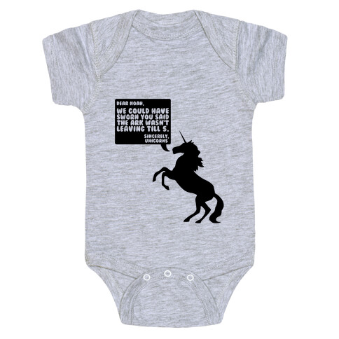 Dear Noah, Sincerely Unicorns Baby One-Piece