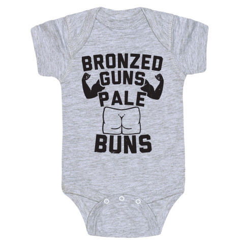 Bronzed Guns Pale Buns Baby One-Piece