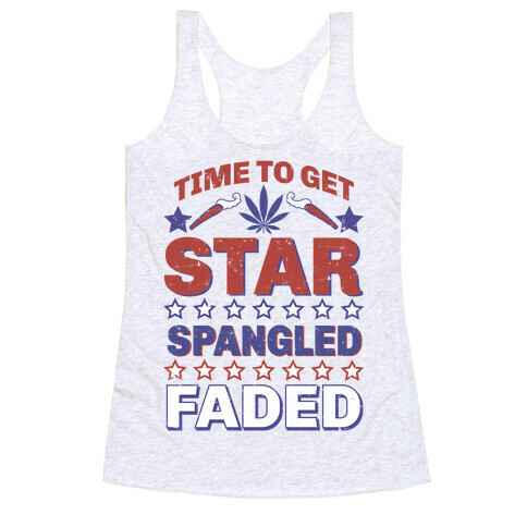 Star Spangled Faded Racerback Tank Top