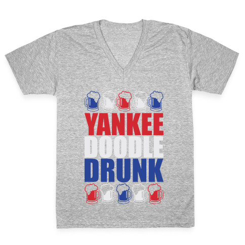 Yankee Doodle Drunk V-Neck Tee Shirt