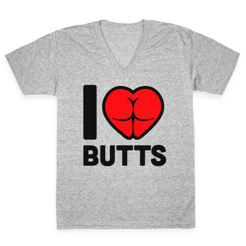 I Heart Butts V-Neck Tee Shirt