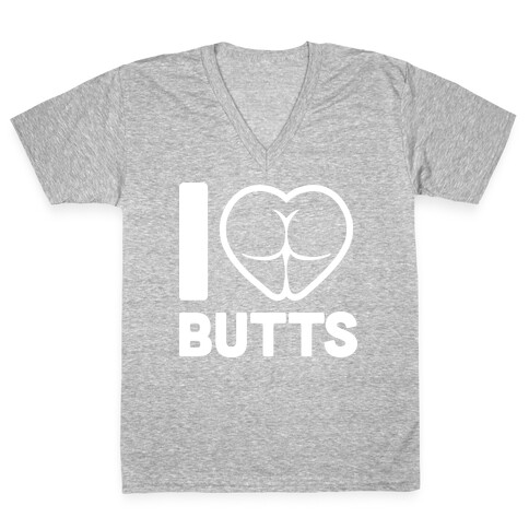 I Heart Butts V-Neck Tee Shirt