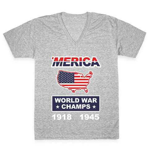 Merica World War Champs V-Neck Tee Shirt
