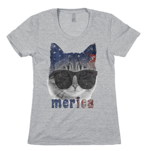 Merica Cat Womens T-Shirt