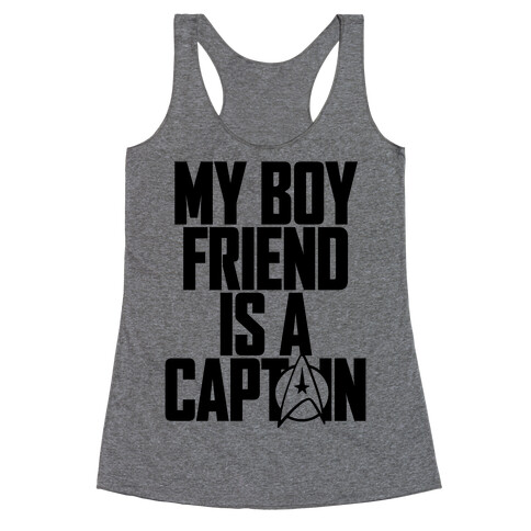 My Boyfriend Is A Captain Racerback Tank Top