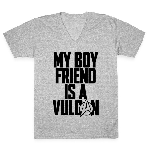 My Boyfriend Is A Vulcan V-Neck Tee Shirt