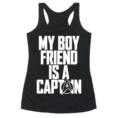 My Boyfriend Is A Captain Racerback Tank Top