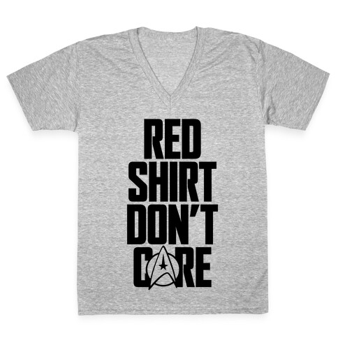 Red Shirt, Don't Care V-Neck Tee Shirt