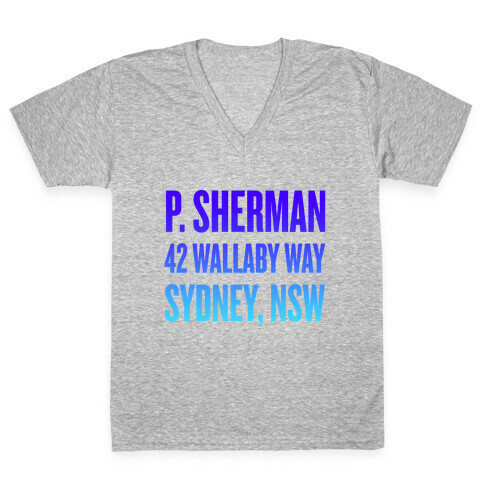P. Sherman 42 Wallaby Way Sydney V-Neck Tee Shirt