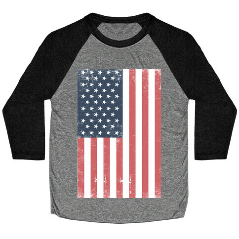 American Flag Distressed Baseball Tee