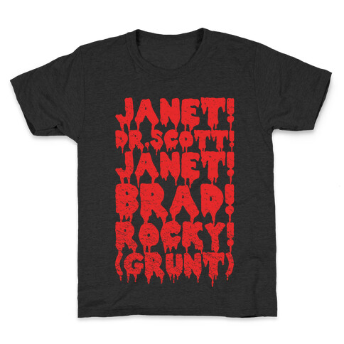 Janet, Dr. Scott, Janet, Brad, Rocky! Kids T-Shirt
