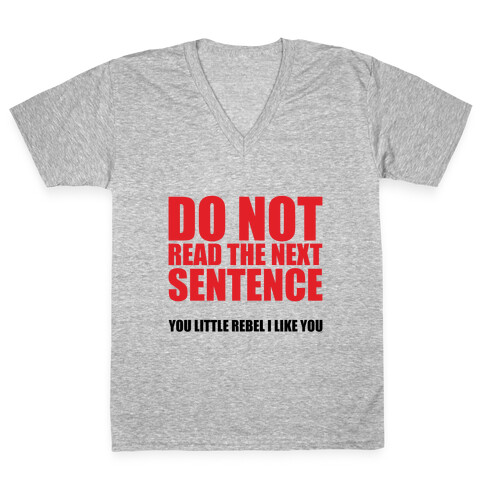 Do Not Read The Next Sentence V-Neck Tee Shirt