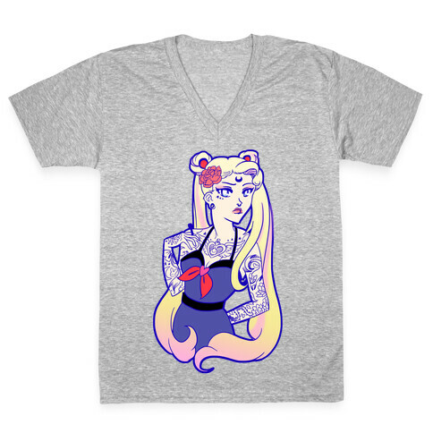 Punk Sailor Moon V-Neck Tee Shirt