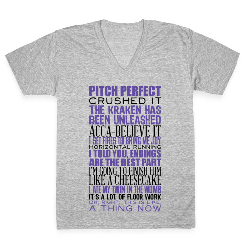 Pitch Perfect Quotes V-Neck Tee Shirt