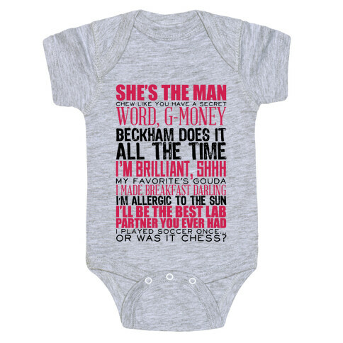 She's The Man Quotes Baby One-Piece