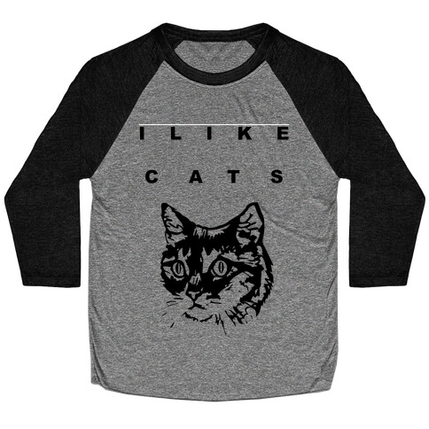 I Like Cats Baseball Tee