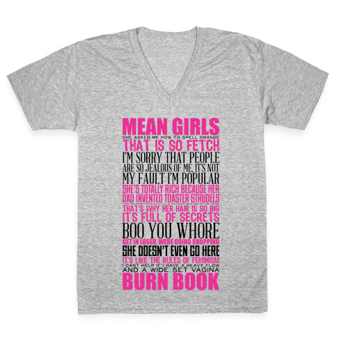 Mean Girls Quotes V-Neck Tee Shirt