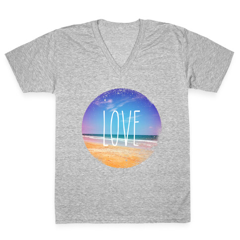 Love (The Beach) V-Neck Tee Shirt