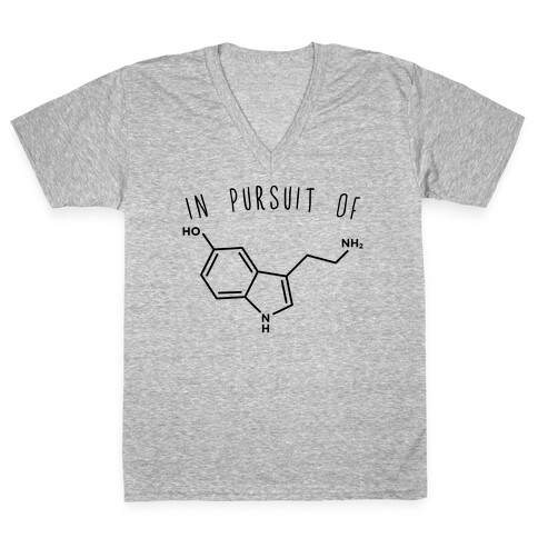 In Pursuit of Happiness (Serotonin Molecule) V-Neck Tee Shirt