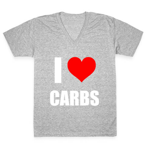 I Heart Carbs V-Neck Tee Shirt