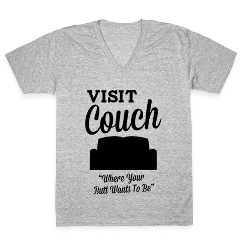 Visit Couch V-Neck Tee Shirt