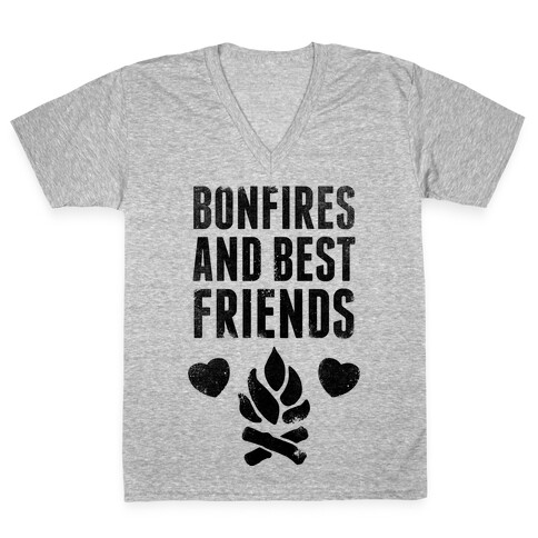 Bonfires and Best Friends V-Neck Tee Shirt