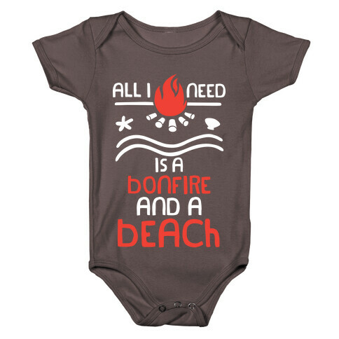 All I Need Is A Bonfire and a Beach (White and Red) Baby One-Piece