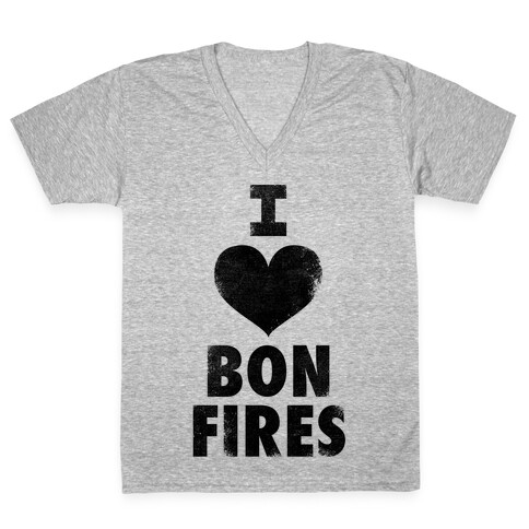 I Heart Bonfires V-Neck Tee Shirt