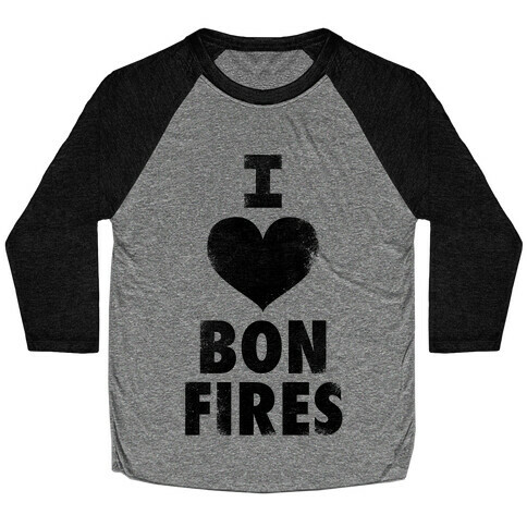 I Heart Bonfires Baseball Tee