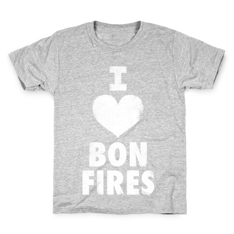 I Heart Bonfires (White Ink) Kids T-Shirt