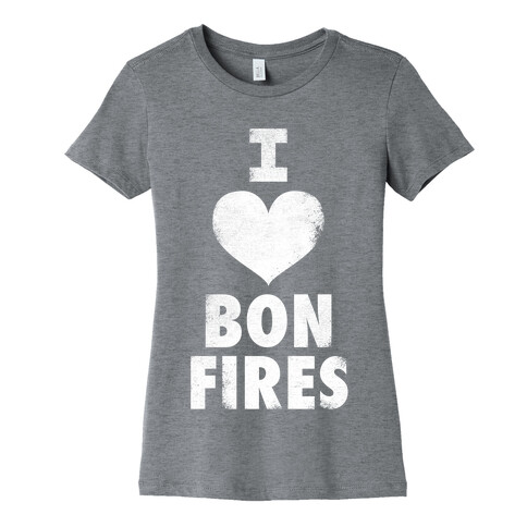 I Heart Bonfires (White Ink) Womens T-Shirt