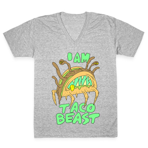 I Am Taco Beast V-Neck Tee Shirt