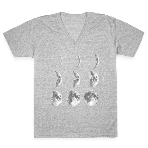 Moon Phases V-Neck Tee Shirt