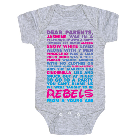 Taught To Be Rebels Baby One-Piece